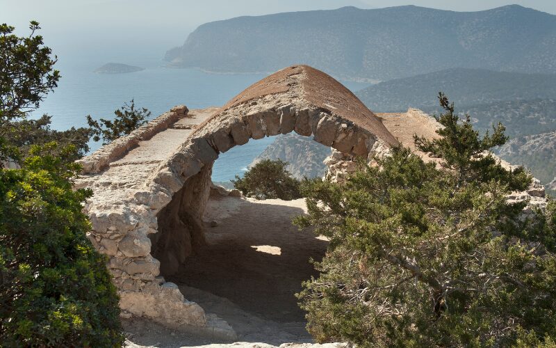 Nyd udsigten oppefra Monolithos slot på Rhodos